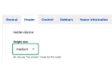 Screenshot: Drupal-Backend, Hero-Image, Height size einstellen