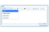 Screenshot: Texteditor in RUB-Web. Auswahl des Drop-Down-Menüs "Absatz": Dort können alle verfügbaren Überschriften H2 bis H4 ausgewählt werden.