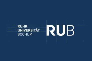 Konstruktion des RUB-Logos mit Hilfslinien.