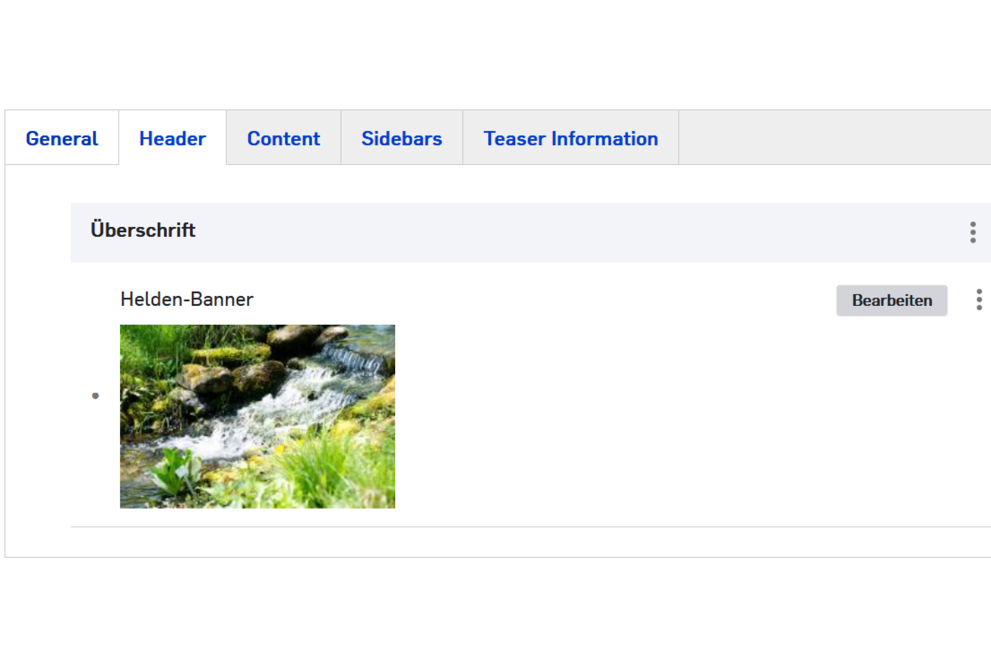 Screenshot: Neuer Reiter "Header" im Drupal-Backend