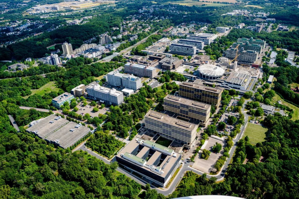 Foto: Luftbildaufnahme des RUB-Campus